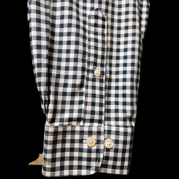 Brooks Brothers Dress Shirt - XL, Green & White Gingham, Button Down Collar - Picture 5 of 8